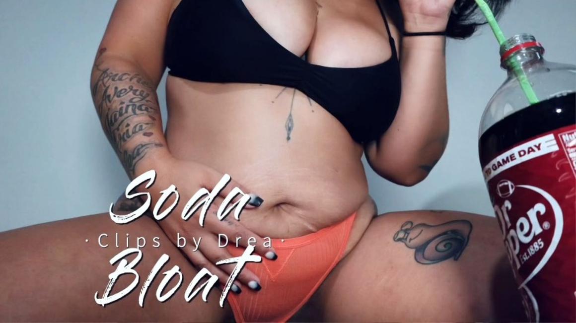 Poster for Manyvids Model - Drea_Xoxo - Soda Bloat - Belly Fetish, Bloated Belly, Body Inflation (Накачивание Организма)