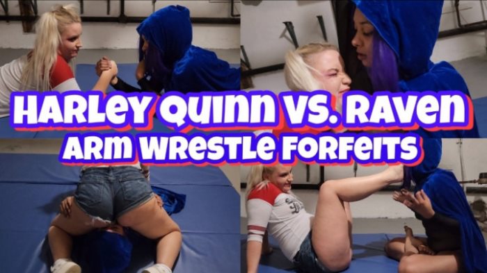 Poster for Serialprincess666 - Clips4Sale Model - Harley Quinn Vs Raven ! Arm Wrestle Forfiets - Footgagging, Armpitsmelling, Supervillain (Суперзлодей)