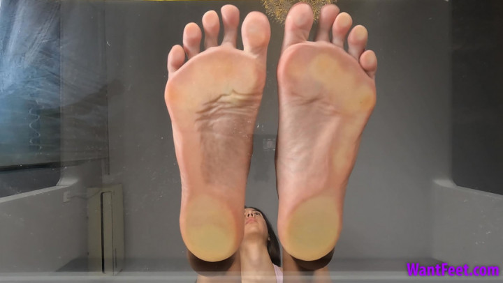 Poster for Large Soles On Glass - Clips4Sale Star - Wantfeet - Giantess, Soles, Barefoot (Босиком)