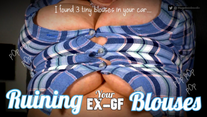 Poster for Hugeboobswife - Ruining Your Ex-Gf Blouses - September 20, 2022 - Manyvids Model - Breast Expansion, Female Domination, Blouse Fetish (Женское Доминирование)