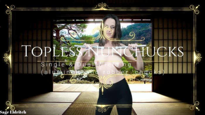 Poster for Clips4Sale Star - Sage Eldritch - Topless Nunchucks Single & Dual - Mixedfighting, Tattoos (Мудрец Элдрич Татуировки)