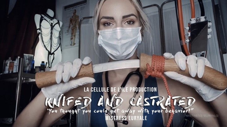 Poster for Mistress Euryale Knifed And Castrated - Mistress Euryale - Manyvids Star - Sfw, Medical Fetish, Female Domination (Госпожа Эвриала)