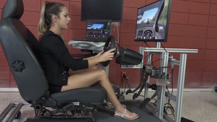 Poster for Clips4Sale Model - Isis Takes The Driving Simulator For A Spin (Mp4 - P) - Isis Jones - Flooring, Toe Loop Sandals (Лаборатория Педалей Напольное Покрытие)