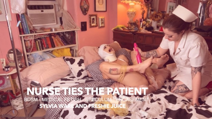 Poster for Freshie Juice - Manyvids Star - Freshie Juice Nurse Ties The Patient With Sylvia Ware - Nurse Play, Medical Fetish (Свежий Сок Игра В Медсестру)