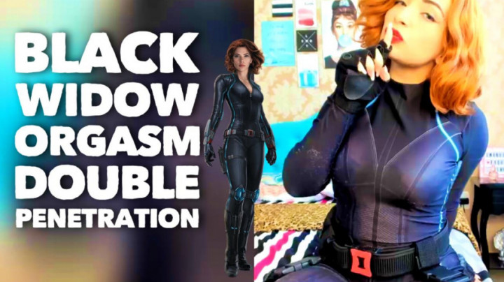 Poster for Manyvids Model - Black Widow  Cumming Hard With Dp - January 22, 2020 - Emanuelly Raquel - Costume, Double Penetration, Superheroines (Эмануэли Ракель Двойное Проникновение)