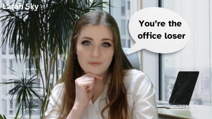 Poster for Manyvids Star - Larah_Sky - Mean Boss Humiliates You During A Meeting - Beta, Femdom (Бета)