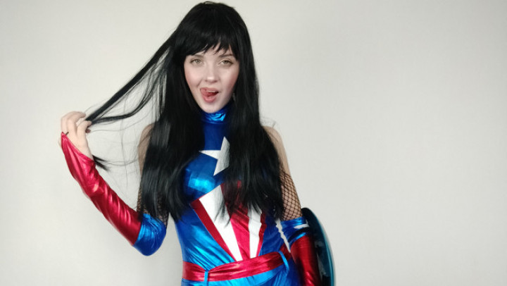 Poster for Captain America Cosplay - Full Video - Sep 21, 2020 - Manyvids Star - Lil Cosplay Slut - Dildos, Ahegao (Лил Косплей Шлюха Ахегао)