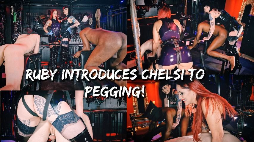 Poster for Ruby Introduces Chelsi To Pegging - Ruby_Onyx - Manyvids Model - Prostatemassage, Pegging, Assworship (Массаж Простаты)