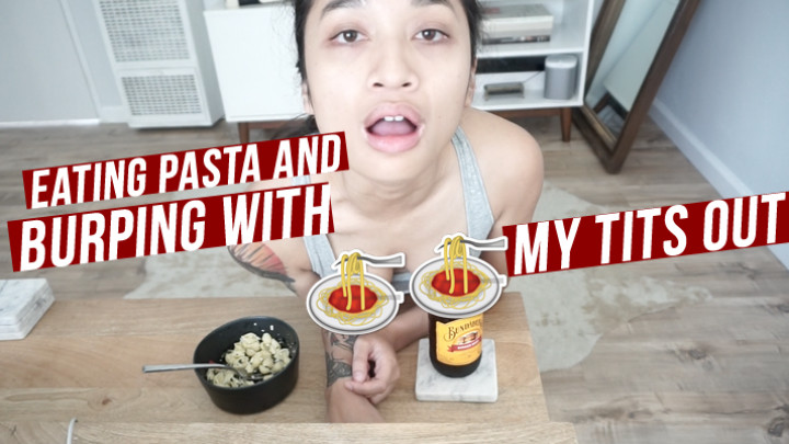 Poster for Manyvids Girl - Avery Black - Eating Pasta & Burping With My Tits Out - Asian, Burping (Эйвери Блэк Отрыжка)