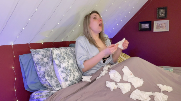 Poster for Sneezing In Bed With A Cold - Manyvids Star - Sneezegoddess - Mucophilia, Sfw