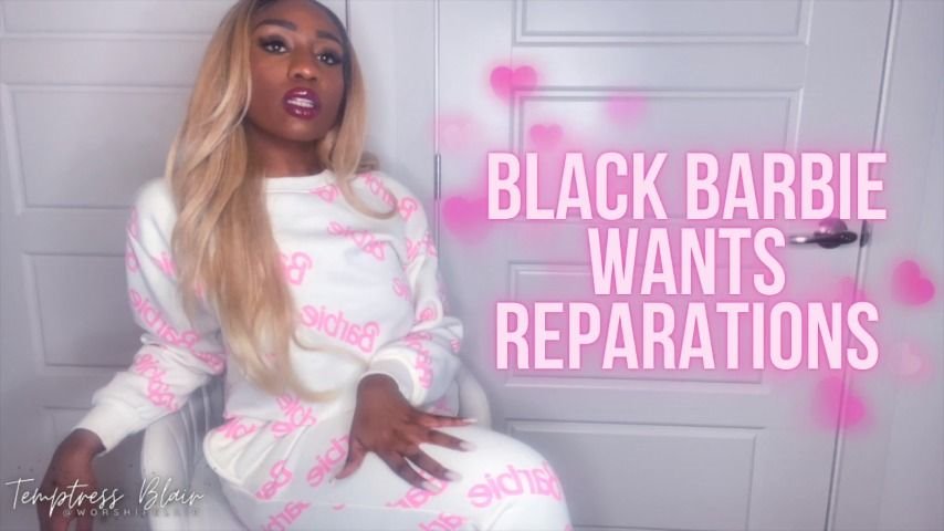 Poster for Temptressblair - Temptressblair Black Barbie Wants Reparations - Manyvids Star - Ebony Female Domination, Ebony Ass Fetish (Соблазнительница Блэр Фетиш Черной Попки)