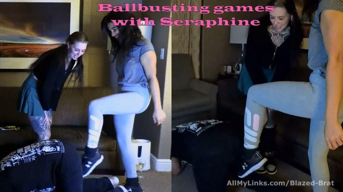 Poster for Ballbusting Games With Seraphine - Blazed Brat - Manyvids Star - Ball Busting, Cbt, Double Domination (Блейз Брат Двойное Доминирование)