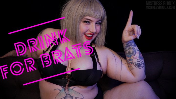 Poster for Mistressbijoux Sip For Brats - Manyvids Girl - Mistressbijoux - Mental Domination, Brat Girls (Психическое Доминирование)