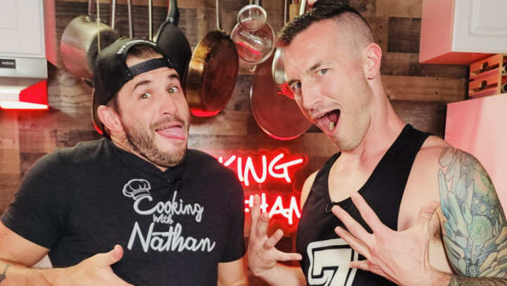 Poster for Manyvids Star - Nathanbronson - Top Vs Bottom With Gay Pornstar Derek Kage - August 14, 2023 - Food Porn, Interviews (Натанбронсон Пищевое Порно)