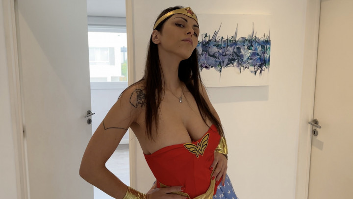 Poster for Manyvids Girl - Nicolebelle - Wonderwoman Loses Her Powers And Gets Fucked - July 04, 2023 - Cowgirl, Story Telling, Superheroines (Ковбойка)