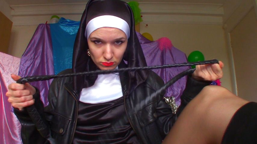 Poster for Goddess Vanessa - Leather Nun Whip Dominatrix Joi - Manyvids Star - Jerk Off Instruction, Femdom Pov (Богиня Ванесса Инструкция По Дрочке)