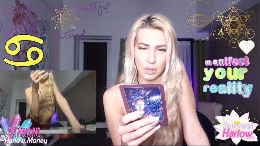 Poster for Manyvids Girl - Cancer Topless Tarot Jan 2020 - Allforlucky - Intelligence Fetish, Magic Control (Фетиш Интеллекта)