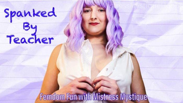 Poster for Spanked By Teacher With Music - Clips4Sale Shop - Mistressmystique - Femaledomination, Teacherfetish, Sfw