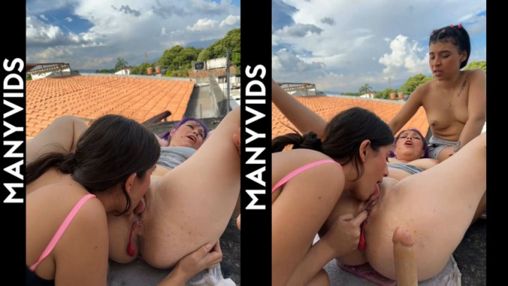 Poster for Manyvids Star - Xlivestudio - Oral Sex At The Top Of The Building In The Middle Of A Sunny - Latina, Licking, Lesbians (Лесбиянки)