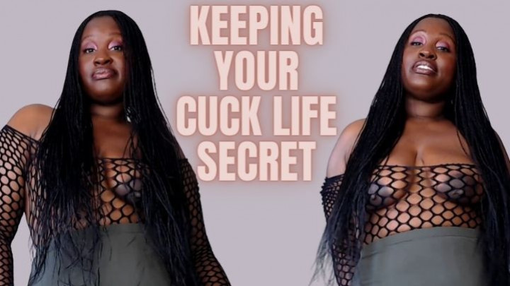 Poster for Unfriendlyblckhottie - Keeping Your Cuck Life Secret - Manyvids Model - Cuckolding, Ebony Female Domination, Big Tits (Большие Сиськи)