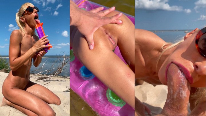 Poster for Manyvids Girl - Throat Goat - Throat Goat Ruined Beach Blowjob Hot Watersports - Goddess Worship, Blowjob, Water Sports (Горлохват Поклонение Богине)