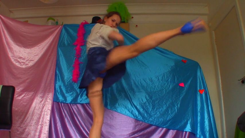 Poster for Manyvids Model - Goddess Vanessa - Self Defense Ballbusting Legs, Blue Heel - Legs, Kicking (Богиня Ванесса Пинать)