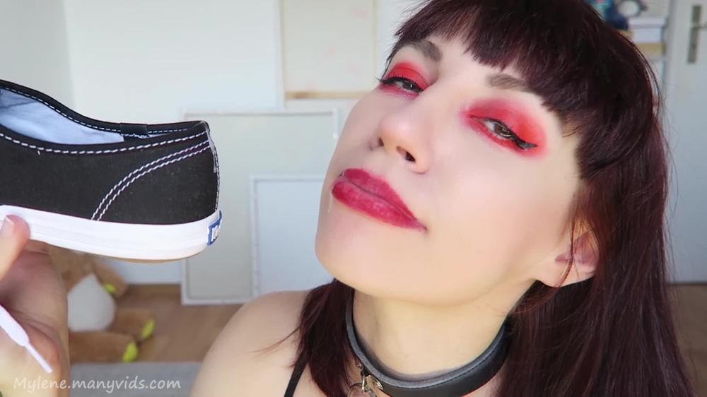 Poster for Manyvids Model - Mylene - Shoejob Cum Covered Keds Anal Creampie - Cum Play, Sneaker Fetish (Милен Кончать)