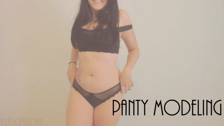 Poster for Panty Modeling - Aug 1, 2019 - Aliceblack - Manyvids Girl - Satin Panties, Striptease (Атласные Трусики)