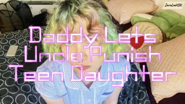 Poster for Manyvids Model - Daddy Lets Uncle Punish Teen Daughter - Nov 30, 2022 - Zara Lee Xox - Barely Legal, Spanking (Зара Ли Xox Шлепки)