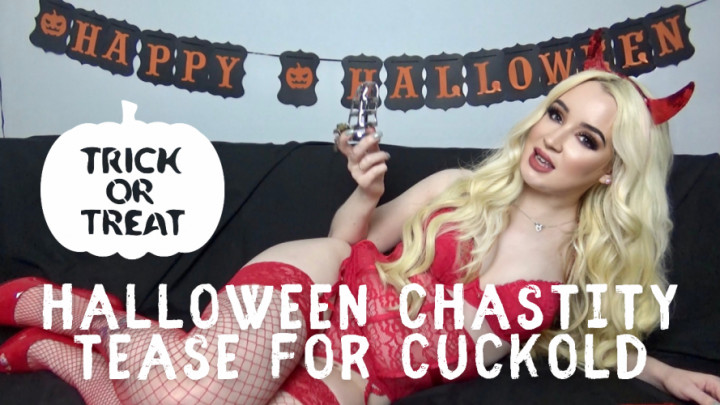 Poster for Halloween Chastity Tease For Cuckold - Manyvids Star - Lana Harding - Chastity Devices, Key Holding & Chastity, Halloween (Лана Хардинг Приспособления Для Целомудрия)