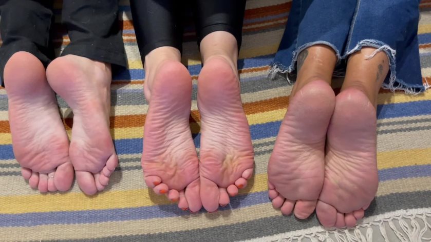 Poster for Clips4Sale Girl - Brazilian Domination - 3 Delicious Pairs Of Feet - Mistress Nara, Goddess Grazi And Jaque - Wrinkled Soles, Footsie (Бразильское Доминирование)