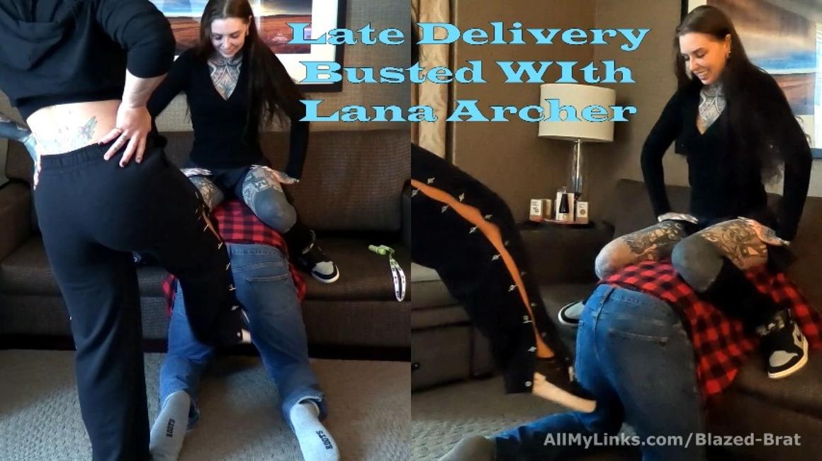 Poster for Manyvids Star - Late Delivery Busted, With Lana Archer - Blazed Brat - Kicking, Double Domination, Ballbusting (Блейз Брат Бейсджампинг)