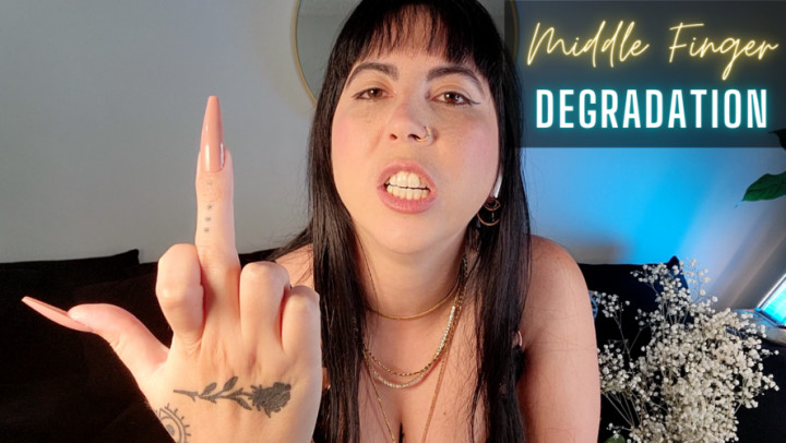 Poster for Manyvids Girl - Middle Finger Degradation - Jadelussuria - Humiliation, Financial Domination, Beta (Бета)