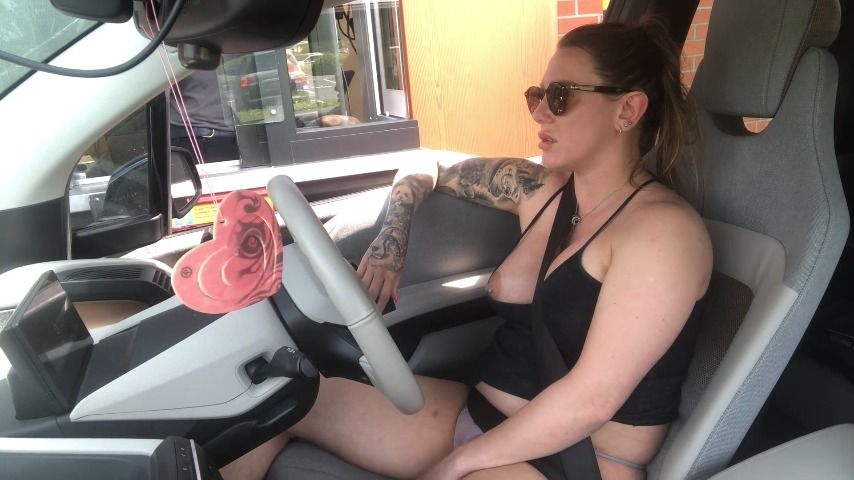 Poster for Manyvids Girl - Suzielove212 - Drive Thru Tit Out Pussy Play - Public Outdoor, Public Nudity, Car (Публичная Нагота)