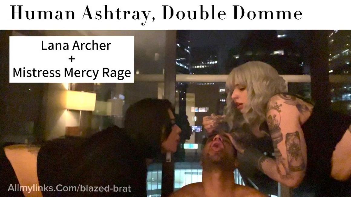 Poster for Blazed Brat - Human Ashtray, Double Domme - Manyvids Girl - Human Ashtray, Spitting, Smoking (Блейз Брат Плевок)