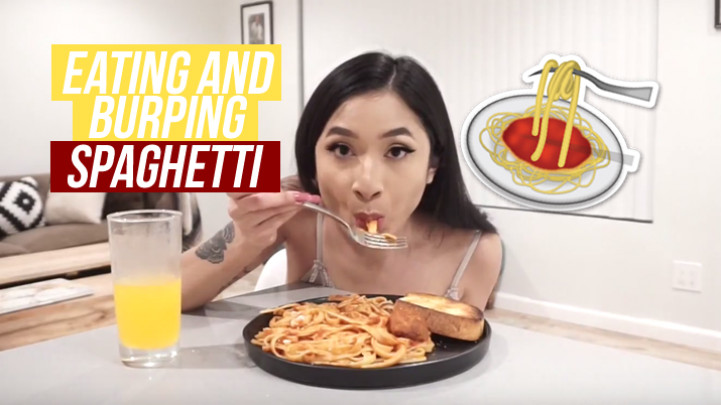 Poster for Manyvids Model - Avery Black - Eating And Burping Spaghetti - Asian, Burping, Eating (Эйвери Блэк Отрыжка)