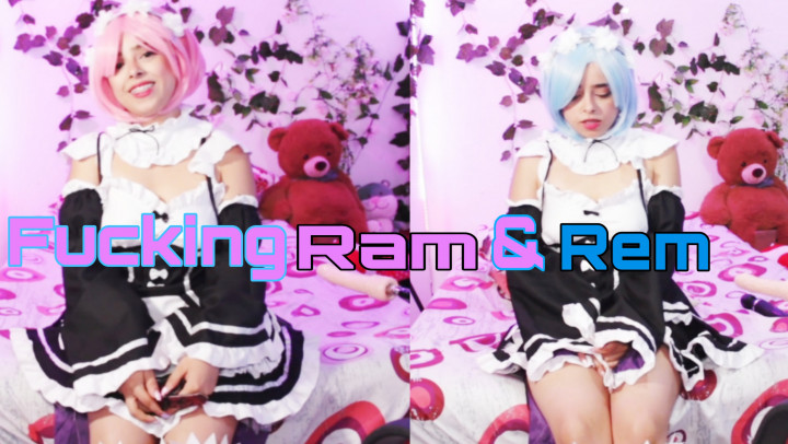 Poster for Manyvids Star - Cuttiejennie - Rem And Ram Are Your Pets - Fuck Machine, Cosplay (Катти-Дженни Косплей)