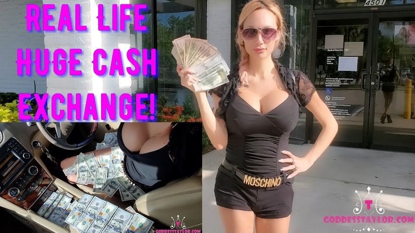 Poster for Goddesstaylorknight Real Life Findom Fan Huge Cash Exchange - Manyvids Girl - Goddesstaylorknight - Money Fetish, Femdom, Huge Boobs (Денежный Фетиш)