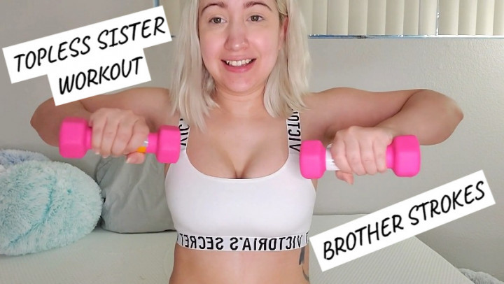 Poster for Topless Sister Workout & Brother Strokes - June 11, 2020 - Manyvids Star - Lalunalewd - Family, Latina (Семья)