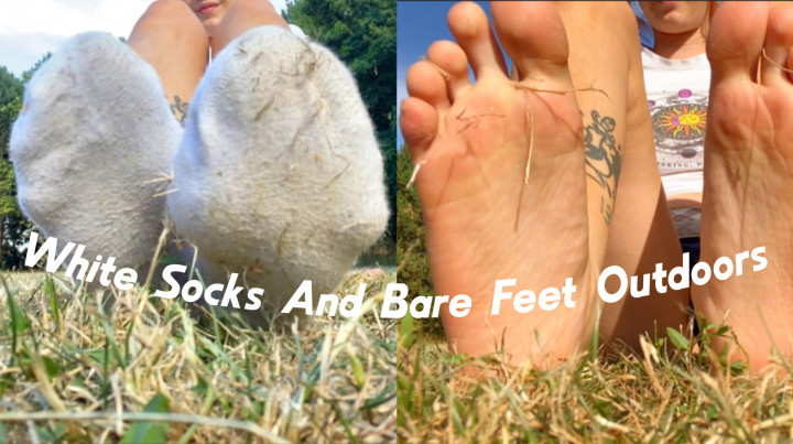 Poster for White Socks And Bare Feet Outdoors - Manyvids Girl - Mikisayshi - Sfw, Foot Fetish (Микисайши Фут-Фетиш)