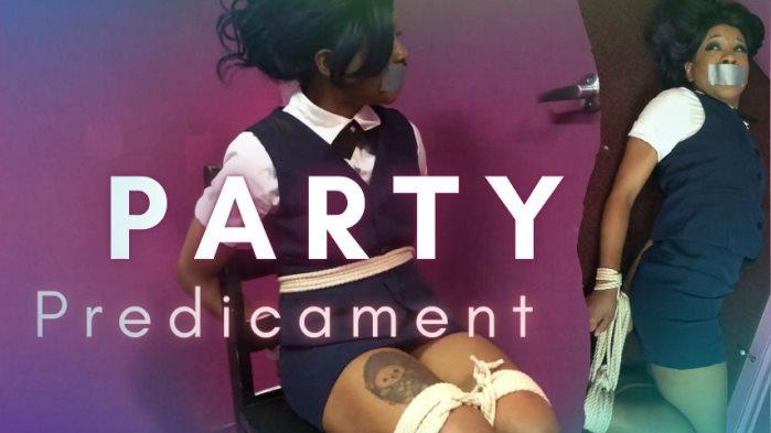 Poster for Party Predicament - Cupcake Sinclair - Clips4Sale Shop - Bondage, Uniform, Struggling (Кекс Синклер Борьба)