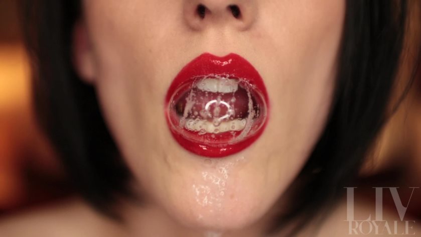 Poster for Clips4Sale Production - Red Lipstick Spit Play - Livroyale - Mouth Fetish, Spit Fetish (Фетиш Слюны)