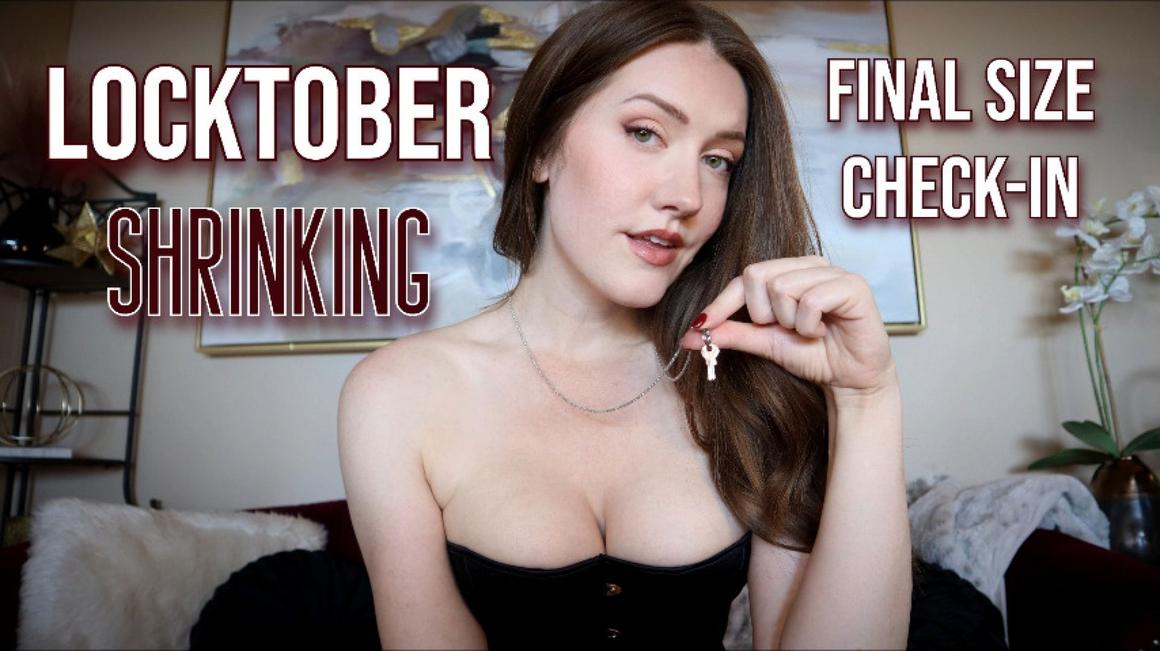 Poster for Locktober Shrinking Final Check In - October 31, 2023 - Scarlettbelle - Manyvids Star - Humiliation Task, Key Holding & Chastity, Slave Training (Обучение Рабов)