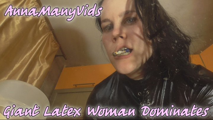 Poster for Annamanyvids Giant Latex Woman Dominates - Annamanyvids - Manyvids Model - Giantess, Femdom (Фемдом)