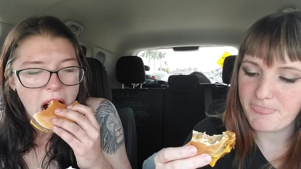 Poster for Mcdonald S Mukbang Stuffing Our Mouths - Miss Ellie - Manyvids Girl - Food Stuffing, Facestuffing / Overeating (Мисс Элли Пищевая Начинка)