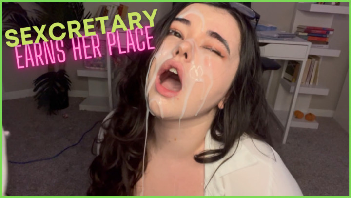 Poster for Sexcretary Earns Her Place - Darlingkiyomi - Manyvids Star - Bbw, Facials