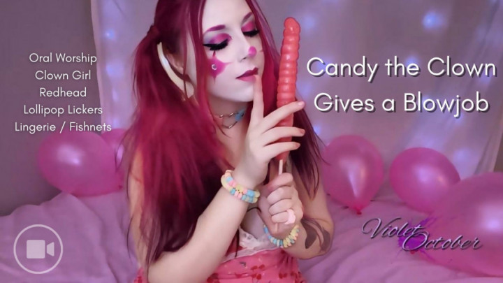 Poster for Violetoctober - Candy The Clown Gives A Blowjob - 720P - Manyvids Star - Eye Contact, Lollipop Lickers, Dildo Sucking (Фиалкаоктябрь Сосание Фаллоимитатора)