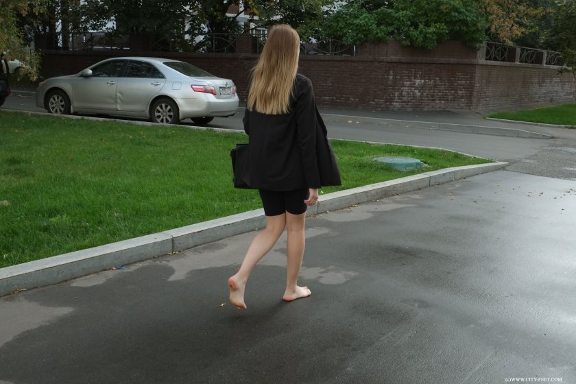 Poster for A Long Barefoot Stroll. Part 1. - Clips4Sale Model - City Feet - Barefoot In City, Barefoot Shopping, Closeups (Городские Ноги Крупные Планы)