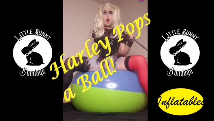 Poster for Littlebunnyb - Harley Quinn Pops A Ball - Nov 8, 2021 - Manyvids Star - Cosplay, Beach Balls, Inflatables (Надувные Изделия)