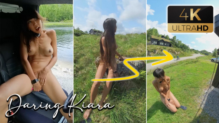 Poster for Manyvids Model - Driving And Walking In Public Without Cloths Part 2 - September 16, 2023 - Daring Kiara - Exhibitionism, Embarrassed Naked Female, Public Nudity (Дерзкая Киара Смущенная Голая Женщина)